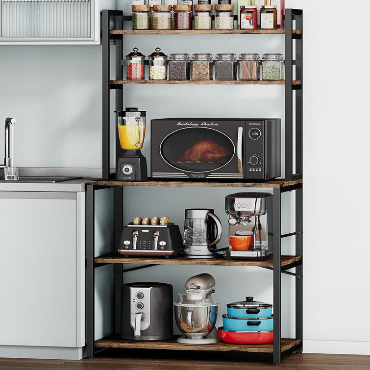 Better Homes & Gardens 32'' Steel Standard Baker's Rack with Microwave